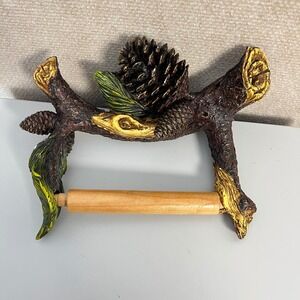 Realistic Pine Cone Tissue Holder Cabin Bathroom Decor‎ Nature